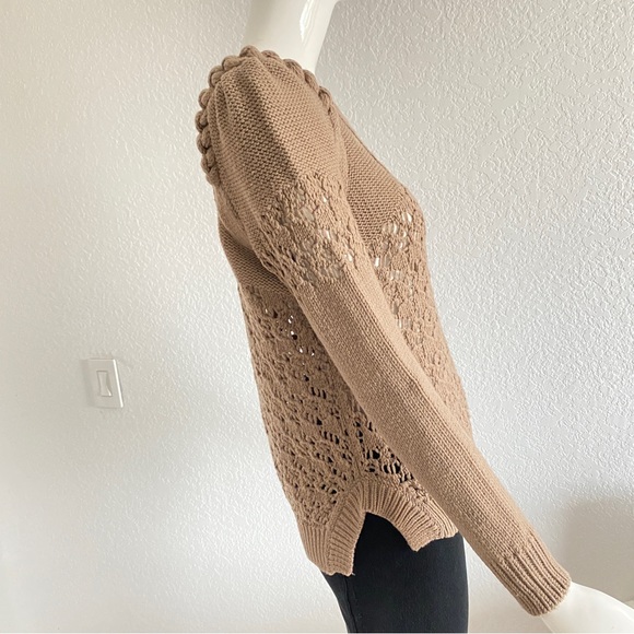 Rebecca Taylor brown open knit sweater - Picture 2 of 10